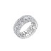 925 Sterling Silver Love Heart Zirconia Band Ring 70100278