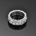 925 Sterling Silver Party Flower Zirconia Band Ring 70100280