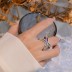 925 Sterling Silver Rainbow Cross Lines Zirconia Band Ring 70100292