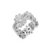 925 Sterling Silver Daisy Flower Zirconia Band Ring 70100294