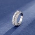 925 Sterling Silver Two Layers Zirconia Band Ring 70100298