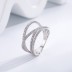 925 Sterling Silver Layers Twisted Zirconia Band Ring 70100300