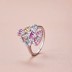 925 Sterling Silver Colorful Zirconia Flower Solitaire Ring 70200193