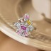 925 Sterling Silver Colorful Zirconia Flower Solitaire Ring 70200193