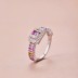 925 Sterling Silver Colorful Zirconia Party Solitaire Ring 70200194