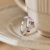 925 Sterling Silver Colorful Zirconia Party Solitaire Ring 70200194