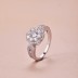 925 Sterling Silver Luxury Zirconia Flower Solitaire Ring 70200195