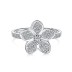 925 Sterling Silver Shiny Zirconia Flower Solitaire Ring 70200201