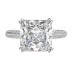 925 Sterling Silver Luxury Square Zirconia Solitaire Ring 70200202