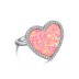 925 Sterling Silver Opal Heart Solitaire Ring 70200204