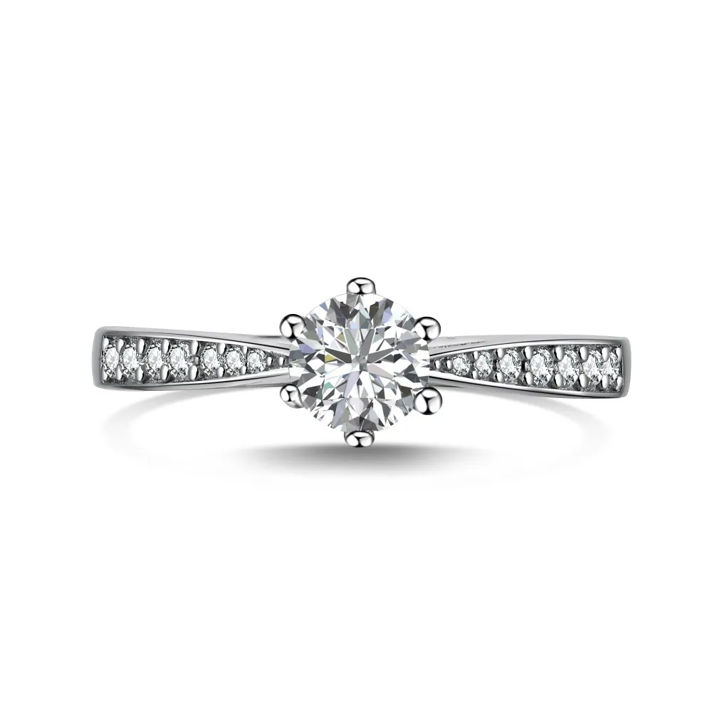 925 Sterling Silver Wedding Zirconia Solitaire Ring 70200205