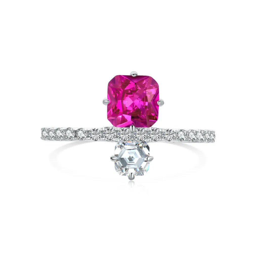 925 Sterling Silver Pink Zirconia Solitaire Ring 70200206