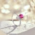 925 Sterling Silver Pink Zirconia Solitaire Ring 70200206