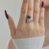 925 Sterling Silver Emerald Zirconia Leaf Ring 70200210