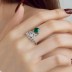 925 Sterling Silver Emerald Zirconia Leaf Ring 70200210