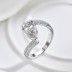 925 Sterling Silver Waterdrop Zirconia Solitaire Ring 70200215