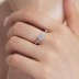 925 Sterling Silver Square Zirconia Solitaire Ring 70200217