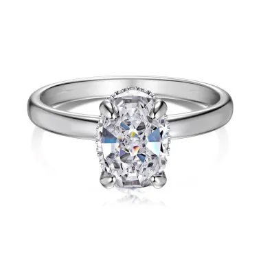 925 Sterling Silver Oval Zirconia Solitaire Ring 70200218