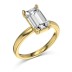 925 Sterling Silver Rectangle Zirconia Solitaire Ring 70200219