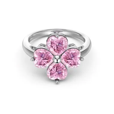 Zirconia Flower Heart Band Ring 70300074