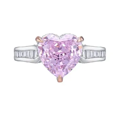 8A High Carbon Pink Zirconia Heart Ring 70300085