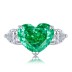 8A High Carbon Emerald Zirconia Heart Ring 70300086