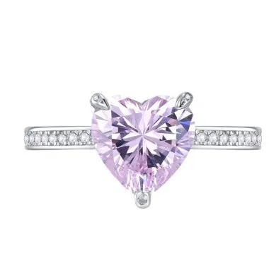 8A High Carbon Pink Zirconia Heart Ring 70300087