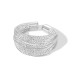 Designed Multilayer silver ropes Open Ring 70400237