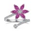 Horse Eye Flower Zirconia Open Ring 70400241