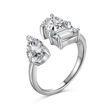 Irregular Heart Zirconia Open Ring 70400246