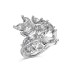 Horse Eye Leaves Zirconia Open Ring 70400247