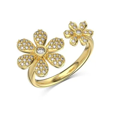 Daisy Flower Zirconia Open Ring 70400253