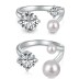 Fresh Water Pearls Zirconia Open Ring 70400254