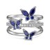 Silver Tone Butterfly Zirconia Open Ring 70400255