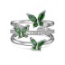 Silver Tone Butterfly Zirconia Open Ring 70400255