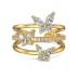 Gold Tone Butterfly Zirconia Open Ring 70400256