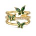 Gold Tone Butterfly Zirconia Open Ring 70400256