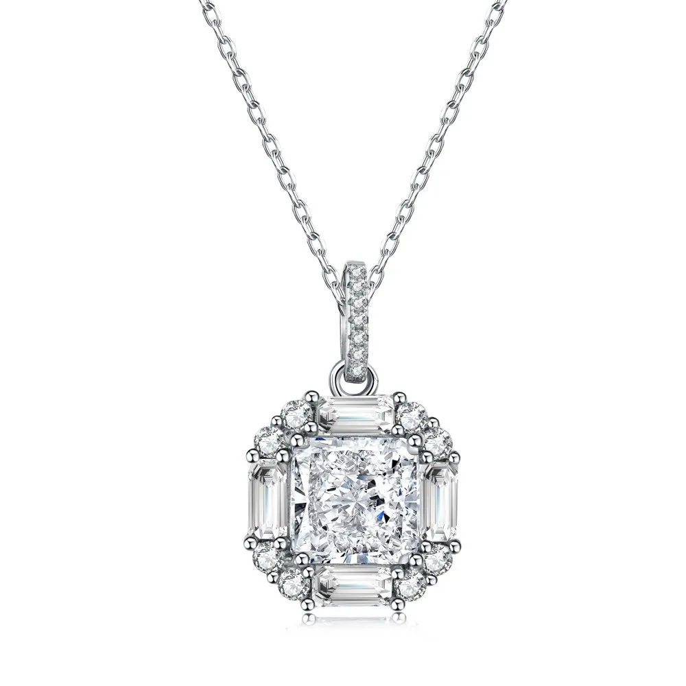 Sparkle 8A Zirconia Square Pendant Necklace 80200253