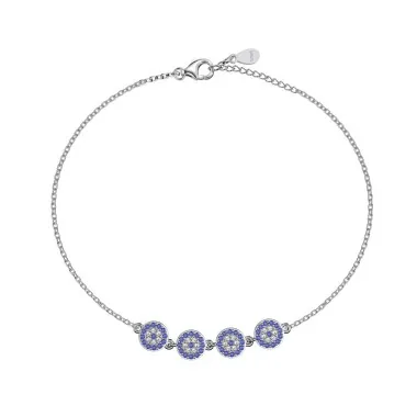 Blue Evil Eye Zirconia Adjustable Bracelet 100100095