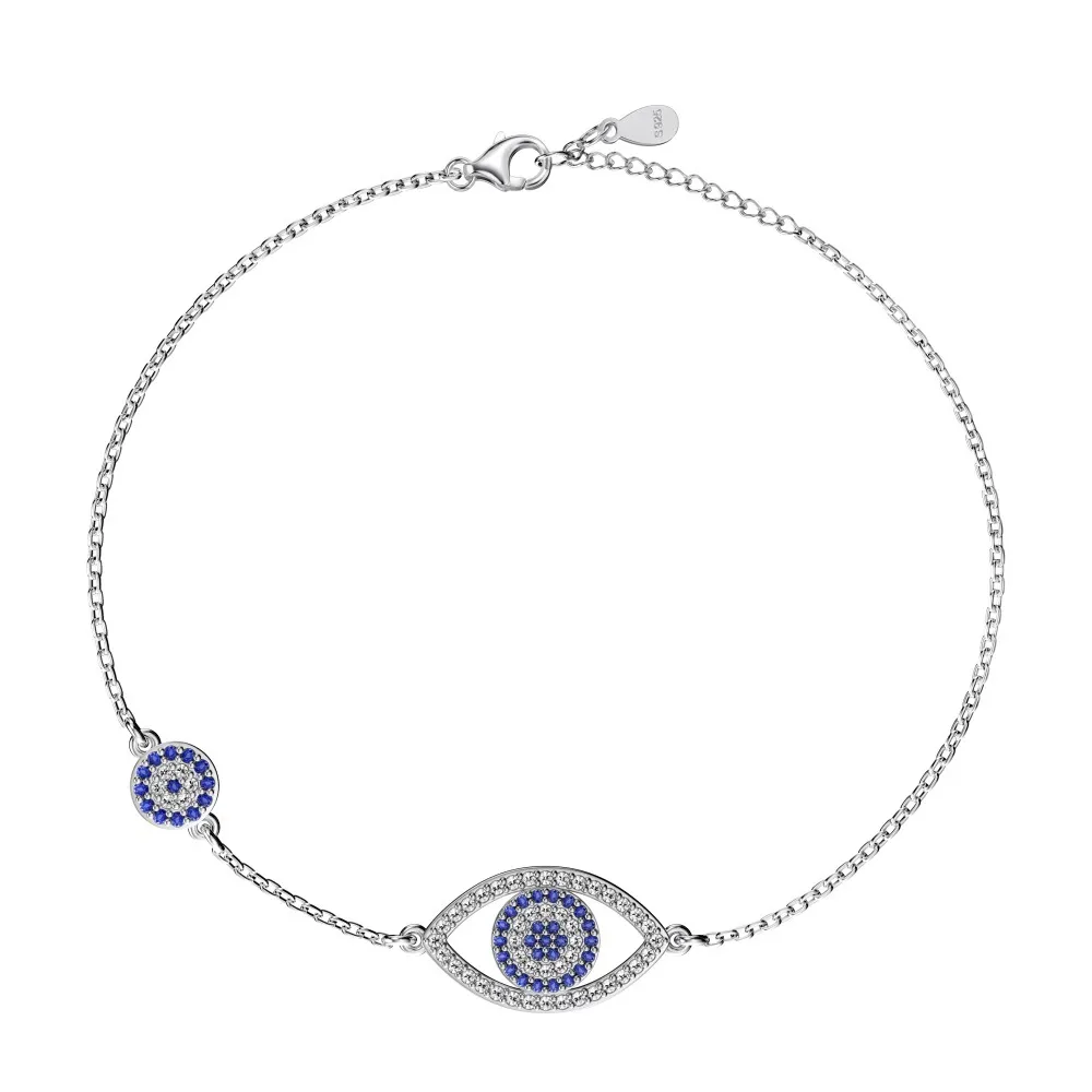 Blue Evil Eye Zirconia Adjustable Bracelet 100100096