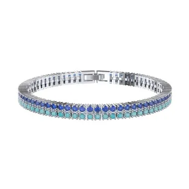 2 Layers Blue Turquoise Zirconia Tennis Bracelet 100100098