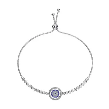 Blue Evil Eye Zirconia Adjustable Bracelet 100100099