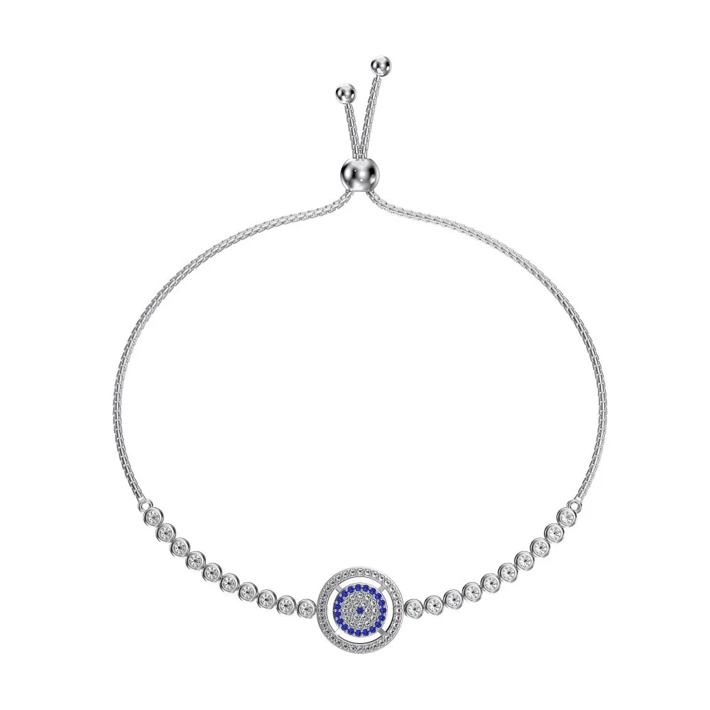 Blue Evil Eye Zirconia Adjustable Bracelet 100100099