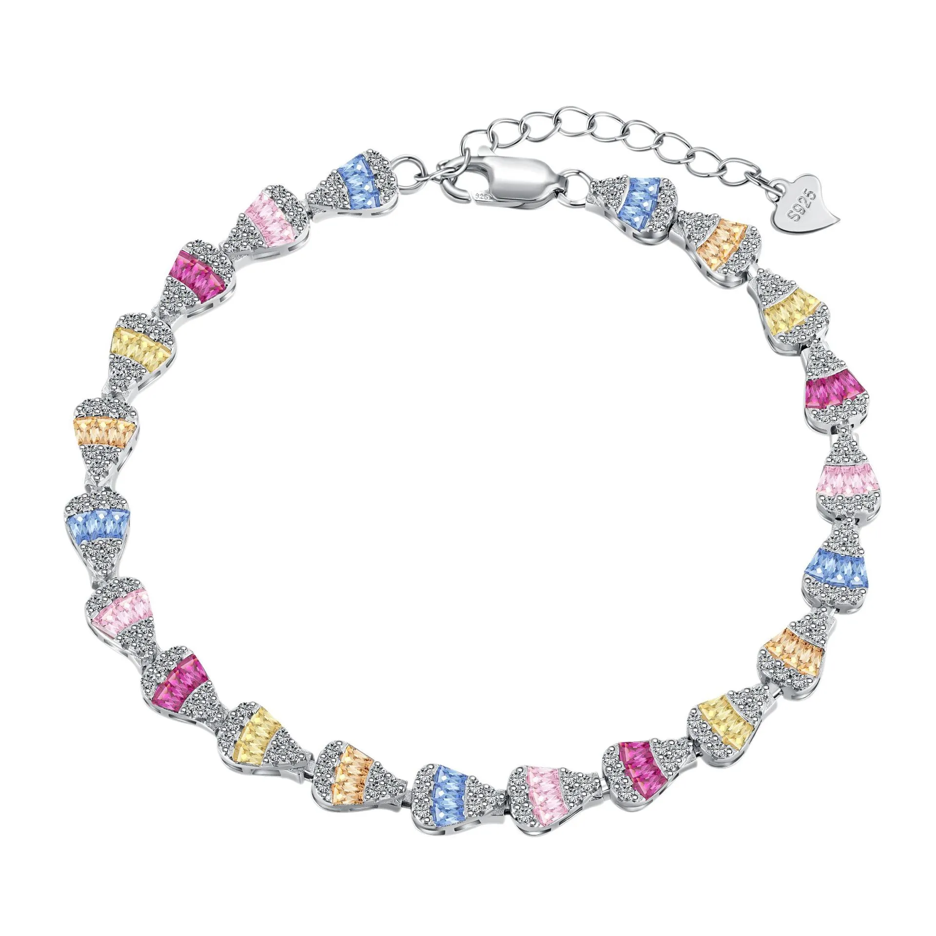 Luxury Colorful Zirconia Fanshaped Bracelet 100100108