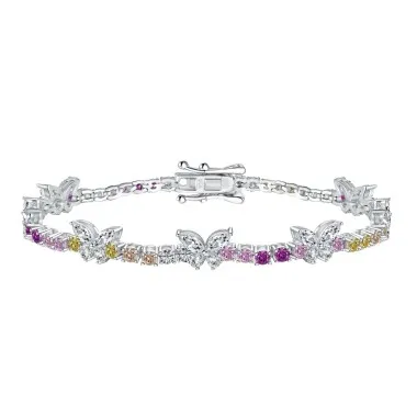 Luxury Colorful Tennis Zirconia Butterfly Bracelet 100100113