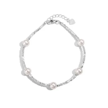 Linked Beads Natural Pearl Bracelet 100100126