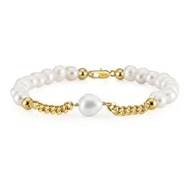 Natural Baroque Pearl Chain Bracelet 100100128