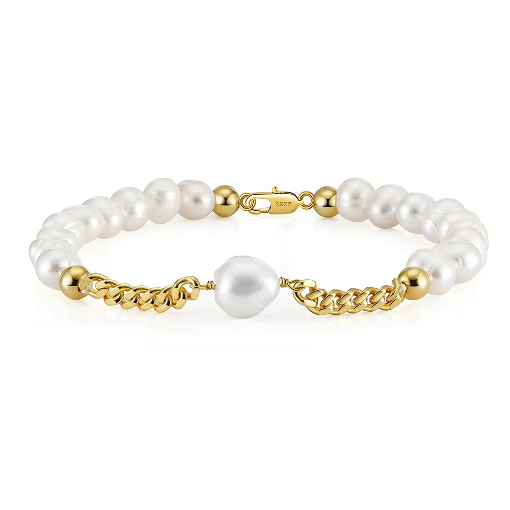 Natural Baroque Pearl Chain Bracelet 100100128