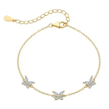 Butterfly Zirconia Chain Bracelet 100100130