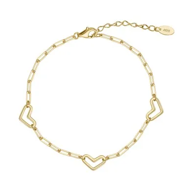 Linked Clips Heart Chain Bracelet 100100131